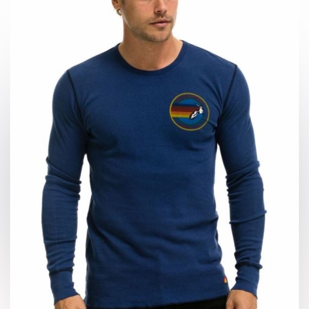 Aviator Nation Venice Thermal Tee - Unisex - Navy